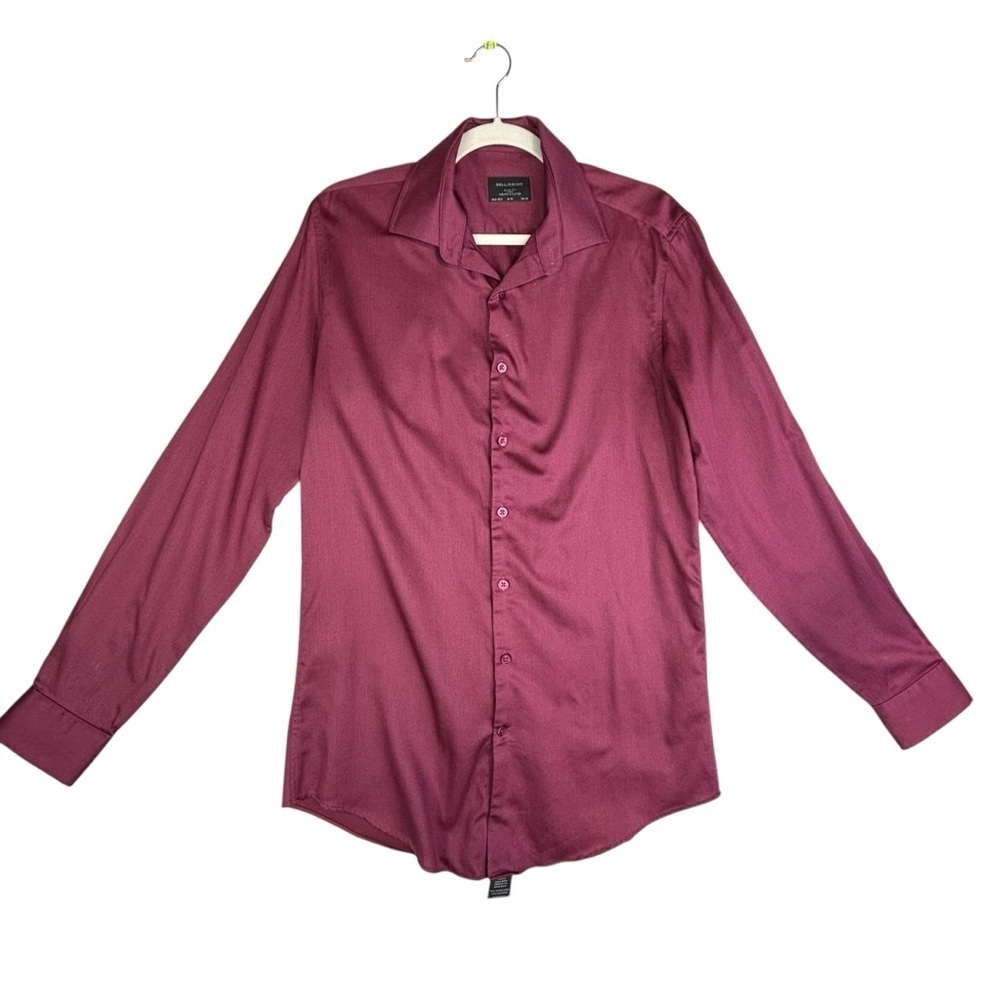 Bellisimo Slim Fit Dark Pink Dress Shirt